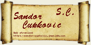 Šandor Čupković vizit kartica